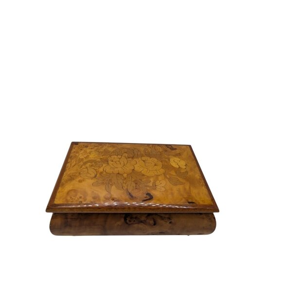 Vtg Reuge Swiss Musical Movement Wood Jewelry Box ~ Ireon Imports ~ Italy - Picture 14 of 15